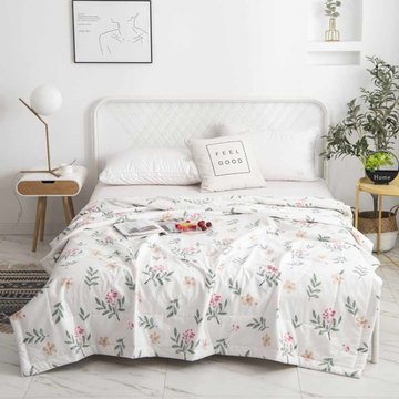 【奥若拉200*230cm被子】奥若拉全棉羽丝夏凉空调被 浪漫花语200*230