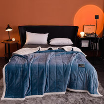 毛毯A牛奶绒B贝贝绒加厚保暖办公室午睡毯盖毯宿舍单人毯子(天蓝)