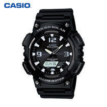 卡西欧（CASIO）手表 双显太阳能运动腕表学生手表夜光 100米防水 太阳能AQ-S810W-1A(黑色 树脂)