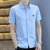 夏季男装短袖休闲商务男士衬衫1000-242(蓝色 3XL)