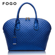 FOGO新款女包欧美时尚潮压花斜跨包女士手提包单肩斜挎包包   FG9916(珠光蓝)