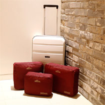 有乐旅行收纳袋行李衣物收纳包整理袋三件套 加高型lq1008(酒红色)