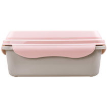 甜厨（TenCook） 940ml彩色系列抽真空保鲜盒 饭盒便当盒 微波炉冰箱可用 樱花粉+ins灰 无分隔 TCVSB01102