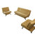 办公沙发床简约现代三人位可折叠商务接待办公室沙发茶几组合套装(单人+单人+三人（卡其色）)
