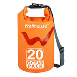 WellHouse海洋防水袋 户外漂流背包沙滩手机数码衣物游泳包收纳袋 橙色20L其他 国美超市甄选