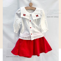 春季小花裙子套装(120 红色)