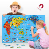 TOI磁性拼图塑料世界地图 磁力拼板
