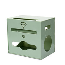 路由器收纳盒塑料 电线整理盒置物架 电视机顶盒收纳插座收纳箱(绿色)