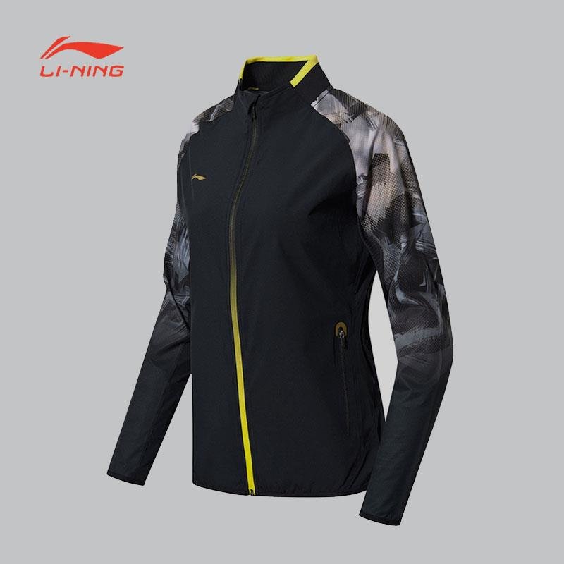 李宁外套女春夏轻薄开衫立领速干透气梭织休闲外套单层运动上衣(ayyn