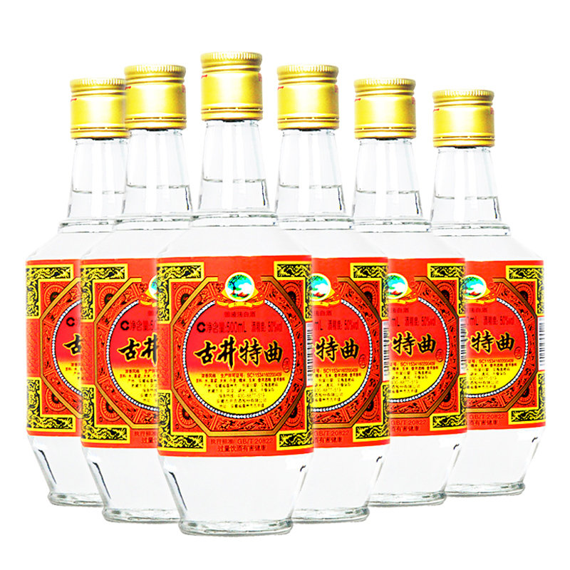 古井特曲50度浓香型白酒高度国产古井贡酒股份平价酒6瓶*500ml
