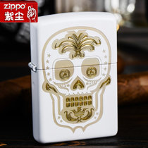美国原装防风zippo打火机 白哑漆金色骷髅 28792 限量正版(红色)