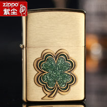 美国原装zippo打火机 纯铜 幸运四叶草 28806 正版限量刻字(红色)