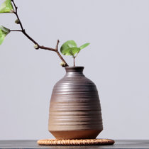 创简坊（CJIANFF）花器陶瓷日式粗陶手工个性创意摆件家居水培花插花瓶(粗陶花器款式二)