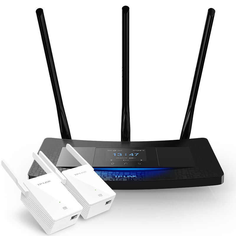 tp-link 450m觸屏無線路由器hyfi無線電力貓一體機穿牆王家用別墅wifi