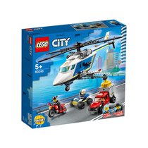 LEGO乐高城市系列警 用直升机大追击60243拼插积木玩具