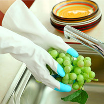 多色可选加绒橡胶手套防水洗衣洗碗乳胶手套橡胶家务清洁手套薄清洁塑胶皮pvc手套(绿色 M码)