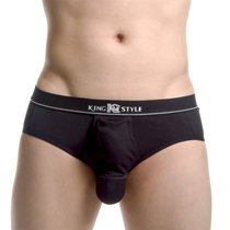 【KING STYLE】经典美国棉C型三角裤 CS-C3308-BK(黑色 XL)