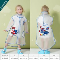 儿童雨衣宝宝女童幼儿园男童透明防水雨披1-3岁小童男学生2-6小孩(工程车款 XL110-120厘米高宝宝)