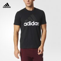 adidas 阿迪达斯 运动型格 男子 短袖T恤 黑 S98731(黑色 XXL)
