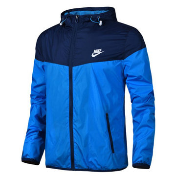 nike耐克男女新款夹克户外情侣风衣运动外套蓝色l