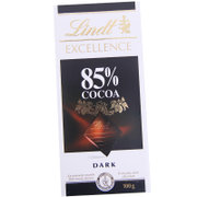 瑞士原装进口零食 瑞士莲(Lindt) 特醇排装 黑巧克力 85%可可 100g