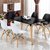 SKYMI现代简约餐桌椅 北欧餐桌 小户型餐桌椅组合 家用饭桌 商用洽谈桌椅(黑色伊姆斯 1.4米单桌)