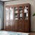 朷木 新中式实木书柜现代简约2345玻璃门设计书房文件柜客厅展示收纳柜(胡桃色 两门书柜)