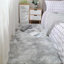 北欧ins地毯客厅茶几卧室少女满铺可爱网红床边地毯垫子地垫毛毯(长毛浅灰色（扎染）)