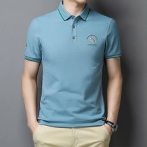威猛撞色棉POLO衫2021夏季半开襟含棉上衣男T恤 BY8869M码黑 纯色棉 POLO 舒适