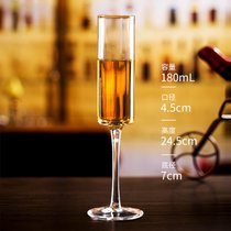 水晶香槟杯起泡酒高脚杯套装家用创意高颜值香槟杯一对鸡尾酒杯子(【2只】金边直筒香槟杯)