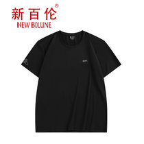 NEW BOLUNE/新百伦纯棉短袖t恤男2021年夏装新款宽松ins潮夏季(黑色 L)