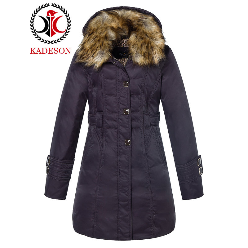 羽绒服女凯德申女士中长款修身休闲羽绒服断码清仓k981个性茄紫16588a