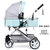 康乐宝  高景观婴儿推车可坐可平躺双向轻便折叠婴儿BB手推车(荷绿EVA轮)