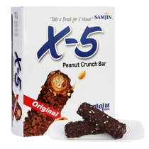 X5韩国进口三进*-5花生夹心巧克力棒原味144g4根装 国美超市甄选