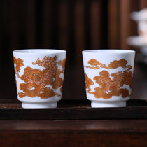 观复矾红描金对杯/两只装(对杯)
