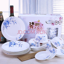 景德镇26头碗碟筷陶瓷餐具套装 创意欧式陶瓷餐具碗盘筷家用陶瓷餐具套装(26件 其他)