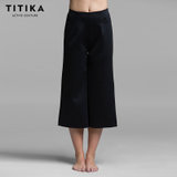 TITIKA2017新款瑜伽服显瘦七分裤女夏宽松运动裤跑步速干健身裤13596(黑色 XS)