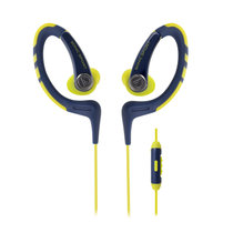Audio Technica/铁三角 ATH-SPORT1IS耳挂式耳机线控带麦跑步耳机(海军黄)