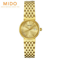 美度（MIDO）手表女士手表 都瑞系列时尚超薄女表(金壳金面金钢带)