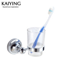 凯鹰 铜制卫浴挂件 玻璃单牙刷杯架 KY-7710