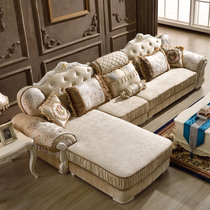 浪漫星 欧式布艺沙发 客厅组合家具转角小户型 可拆洗沙发家具WT876#(双人+单人+贵妃)