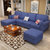 思巧 布艺沙发美式客厅转角布沙发现代简约小户型 欧式布沙发组合可以拆洗 1021(蓝色 三人位)