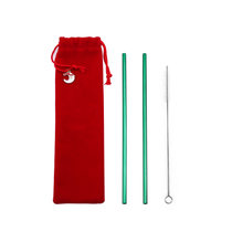 INS圣诞304不锈钢吸管套装金属吸管创意饮料吸管套装带礼袋可定制(默认 3)