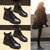 SUNTEK马丁靴女英伦风2021年秋冬季新款女鞋加绒棉鞋厚底内增高短靴(37 米灰【内增高-单里】)