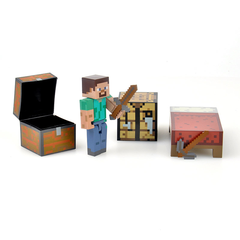 【模型玩具史蒂夫生存套装图片】我的世界 minecraft 积木人3寸可动
