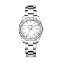 宝柏士（BLWRX）超薄夜光BL126300钢壳钢带女款手表(白面玫瑰金钉)