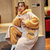 夕霓  多款可选 长毛绒睡袍套装冬季加绒加厚法兰绒睡衣可爱女士珊瑚绒休闲家居服(19900 XL)第2张高清大图