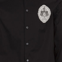Alexander McQueen黑色骷髅头刺绣棉质混纺衬衫558642-QMN19-100039.37黑色 时尚百搭