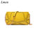 莱蒙8229几何拼接女包欧美时尚潮女士包包链条单肩斜跨包(黄色)