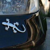 CARCHAD 卡饰得 纯金属壁虎车贴 3D立体个性贴纸车 实心壁虎（避祸）银色
